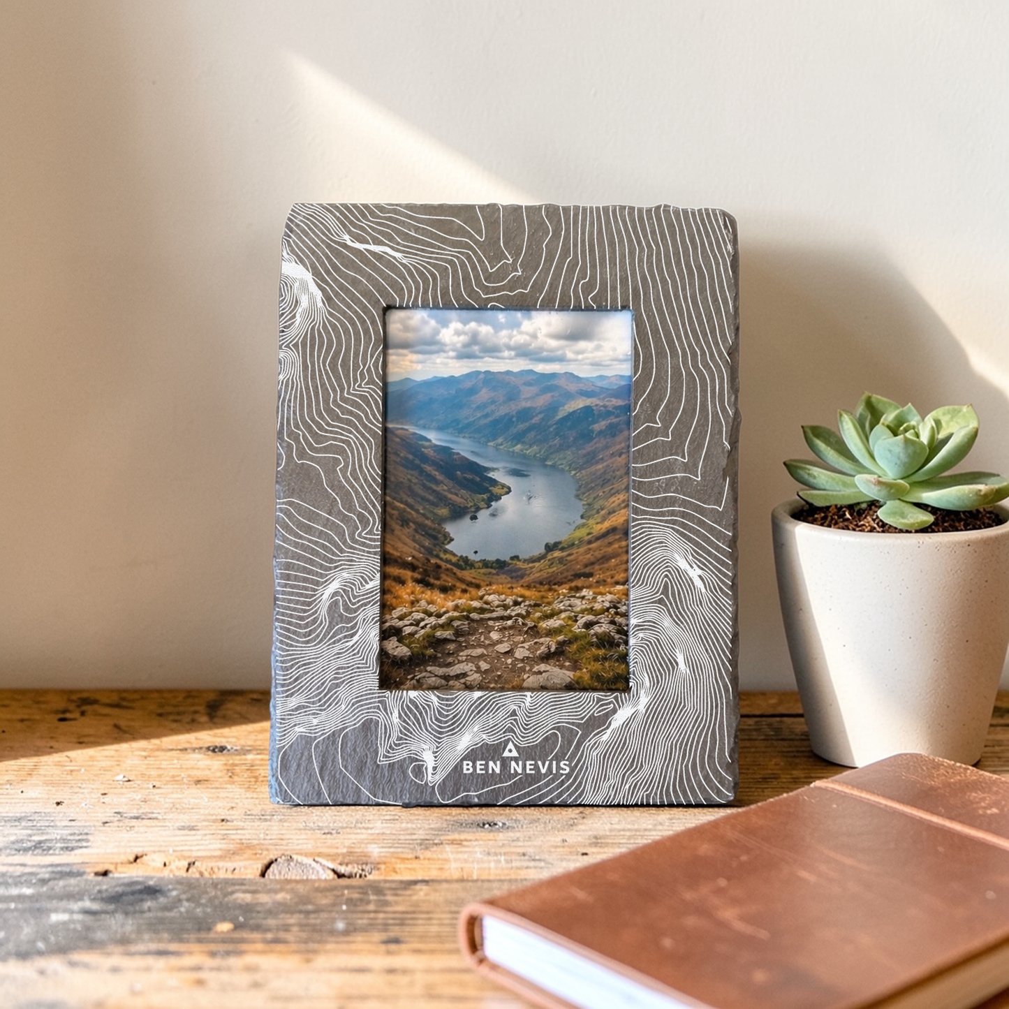 Ben Nevis - Scotland - Contour Slate Photo Frame