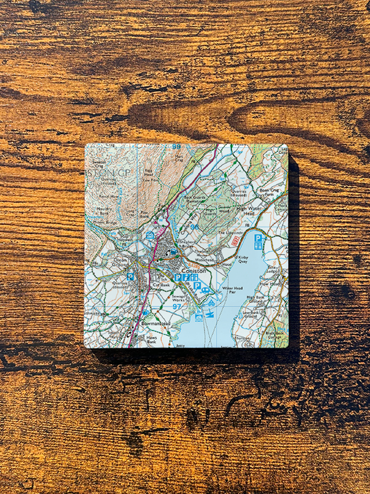 Coniston Ceramic Coaster ⇻ Map