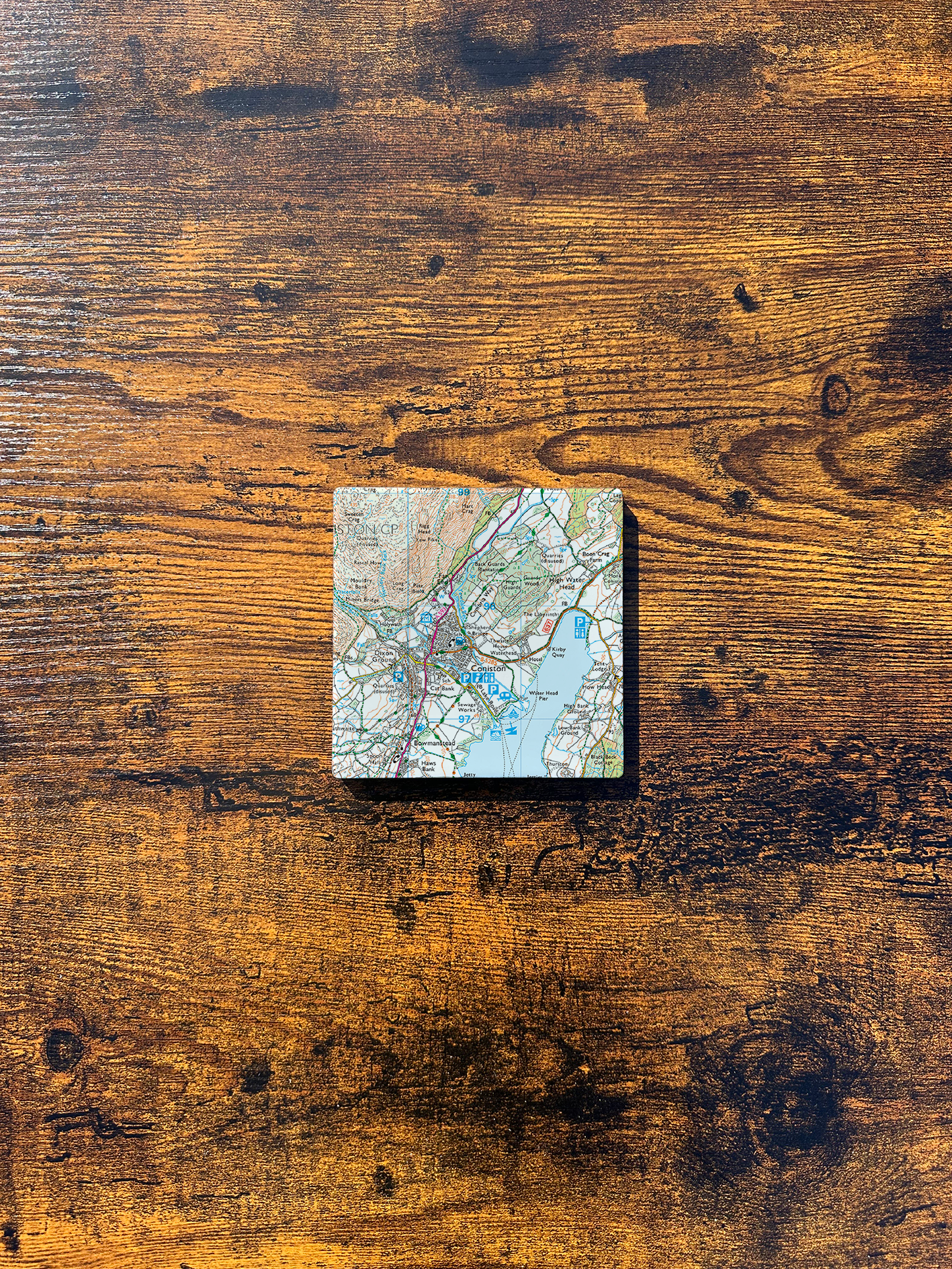 Coniston Ceramic Coaster ⇻ Map