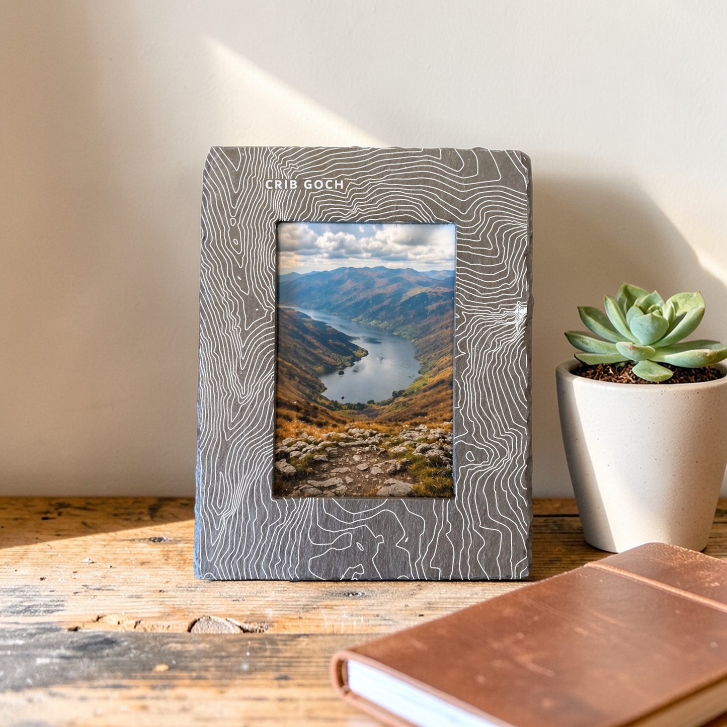 Crib Goch - Snowdonia/Eryri - Contour Slate Photo Frame