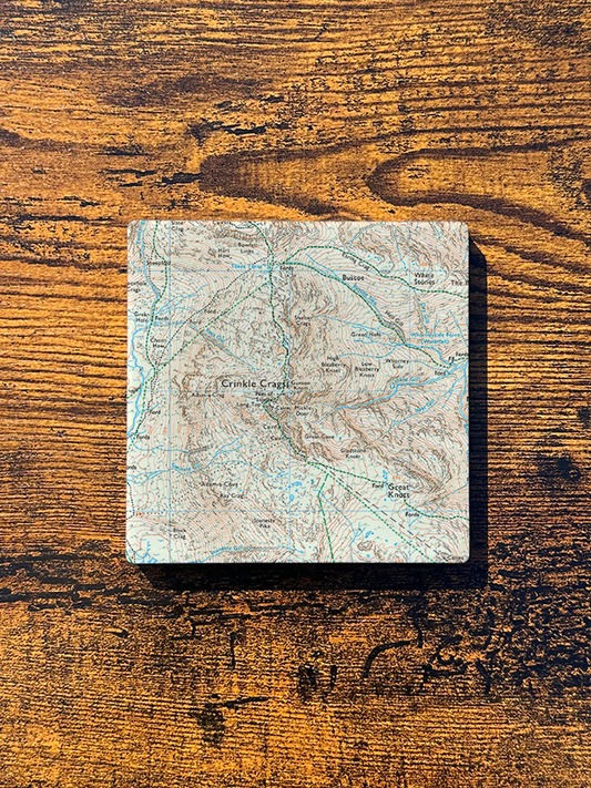 Crinkle Crags Ceramic Coaster ⇻ Map