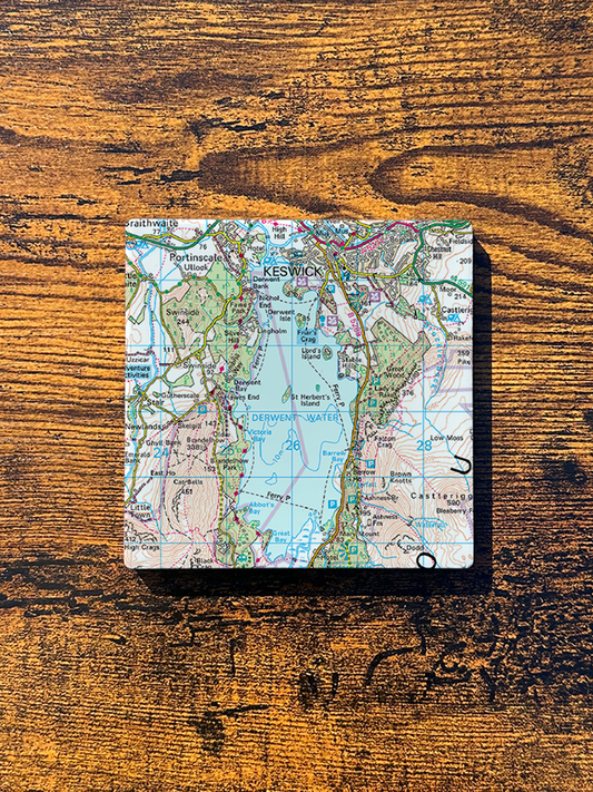 Derwent Water Ceramic Coaster ⇻ Map