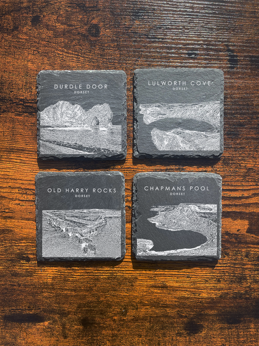 Jurassic Coast, Dorset Set of 4 Coasters ⇻ Sketch