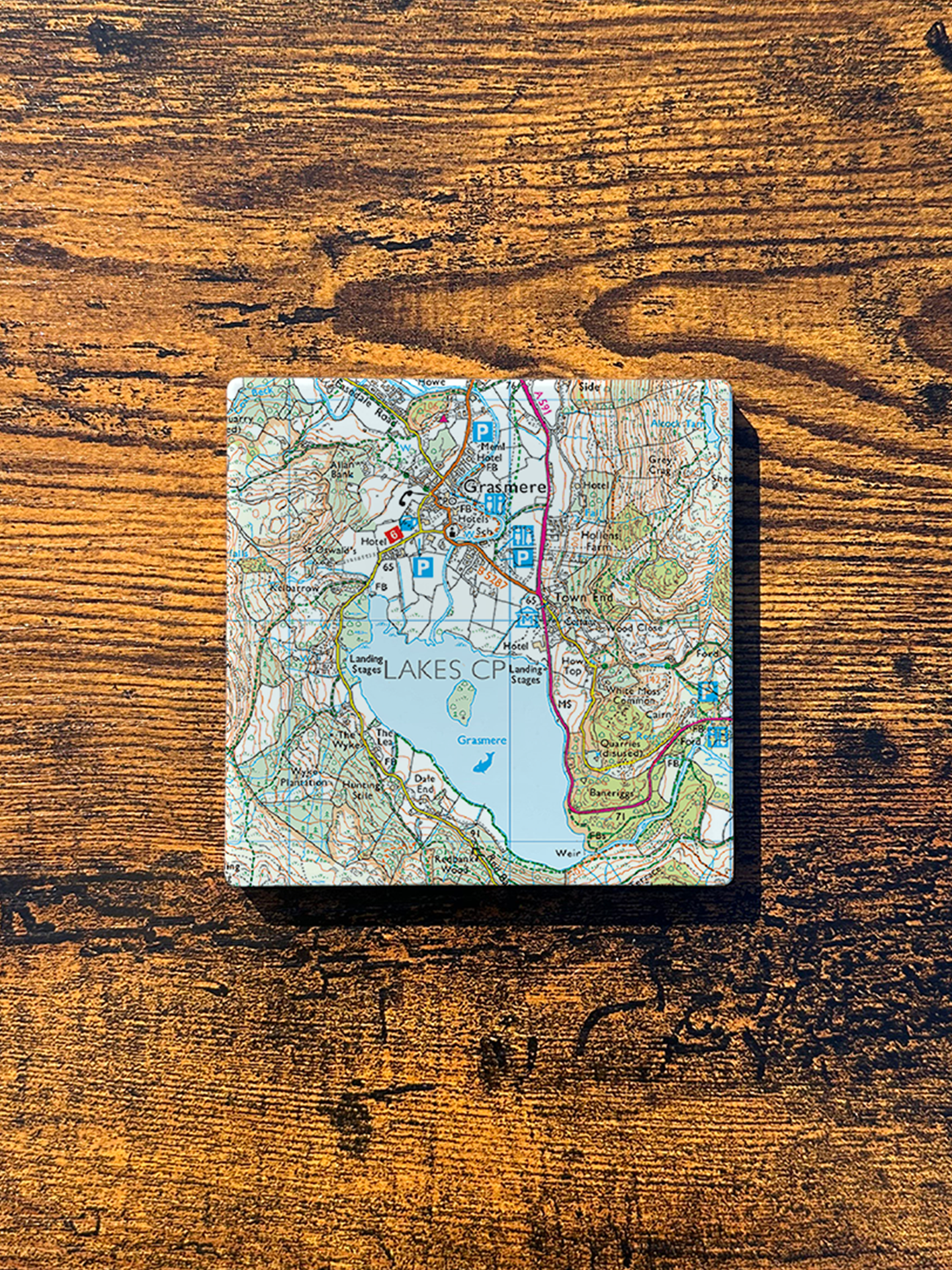 Grasmere Ceramic Coaster ⇻ Map