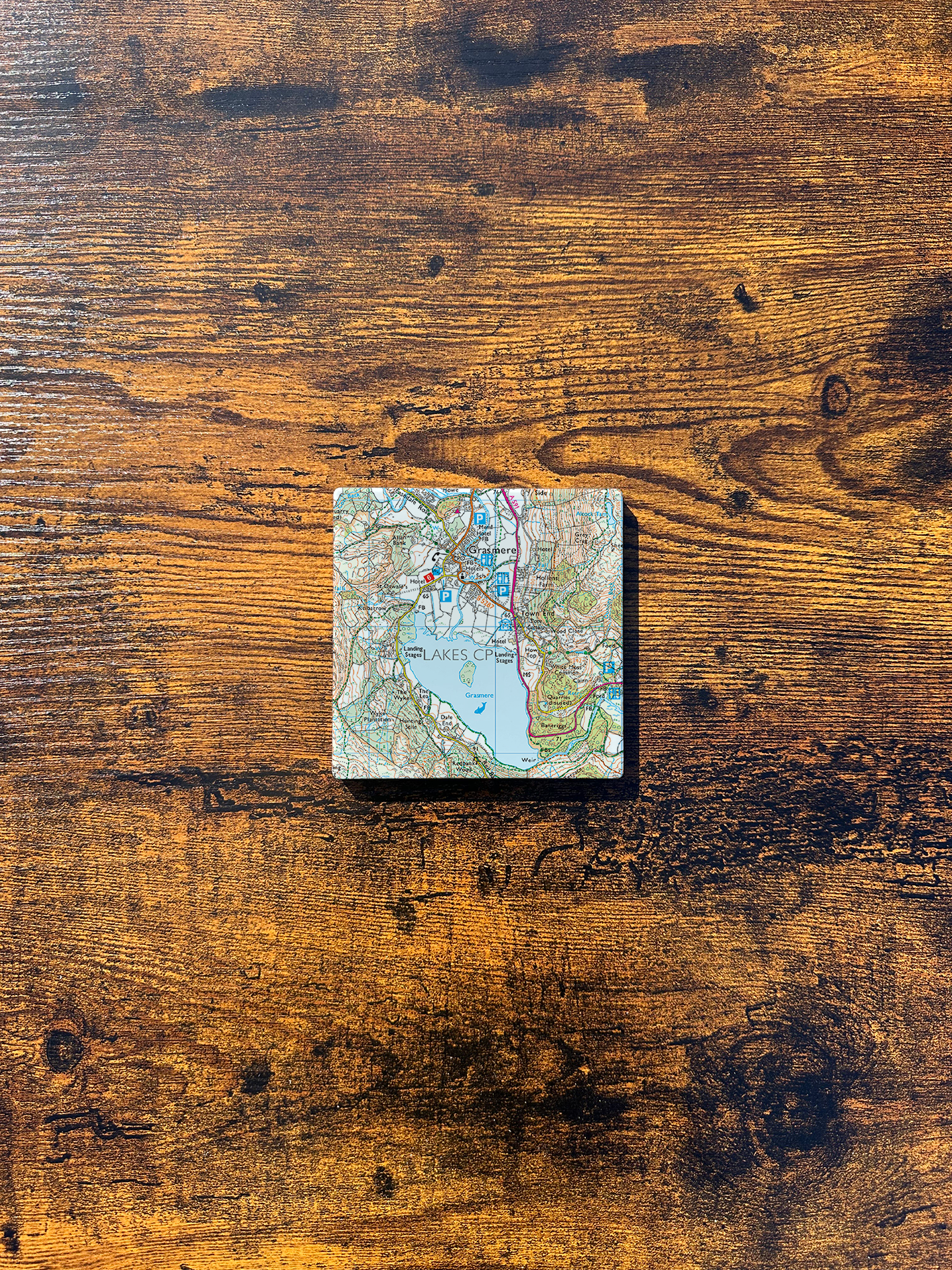 Grasmere Ceramic Coaster ⇻ Map