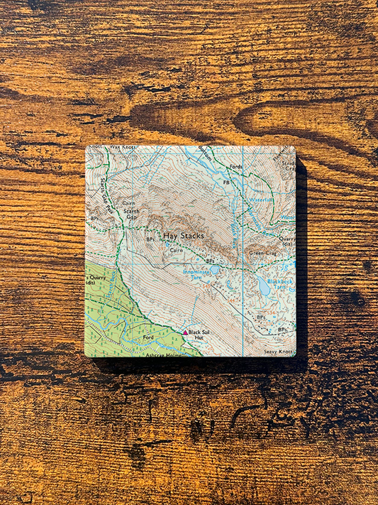 Hay Stacks Ceramic Coaster ⇻ Map