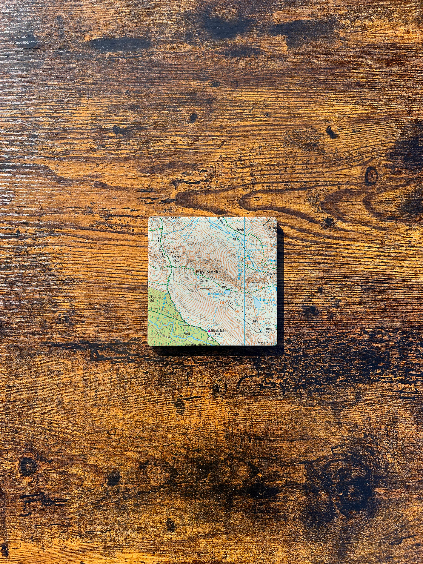 Hay Stacks Ceramic Coaster ⇻ Map