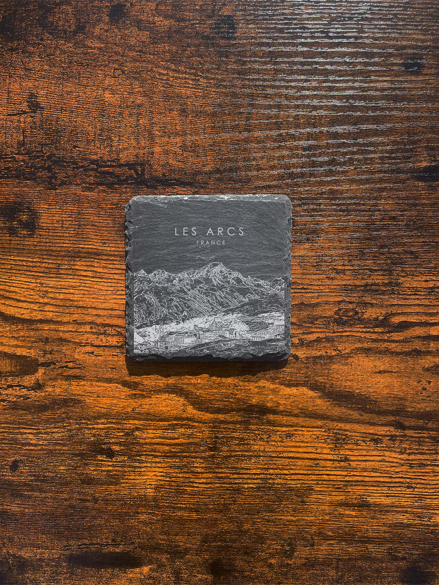 Les Arcs France Slate Coaster