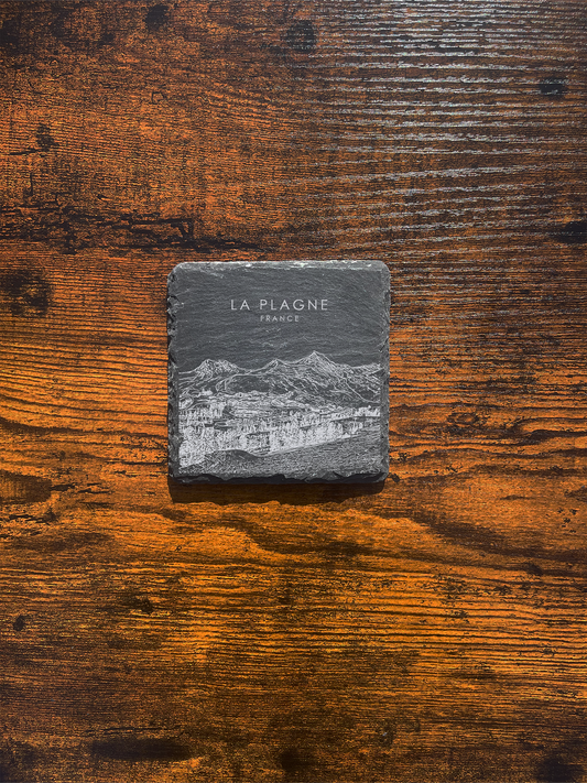 La Plagne France Slate Coaster