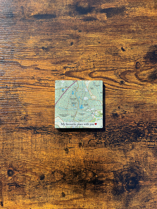 Custom Ceramic Coaster ⇻ Map