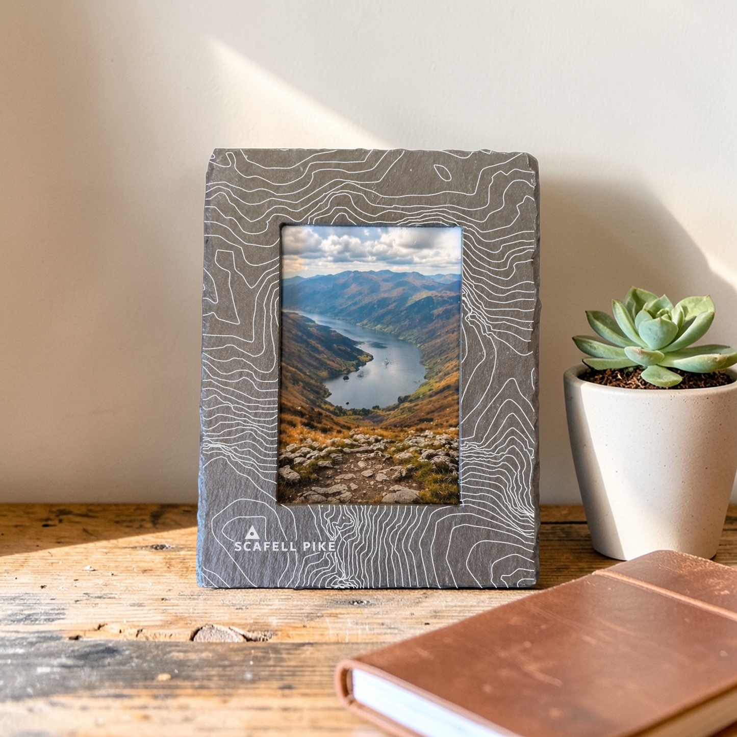 Scafell Pike - Lake District - Contour Slate Photo Frame
