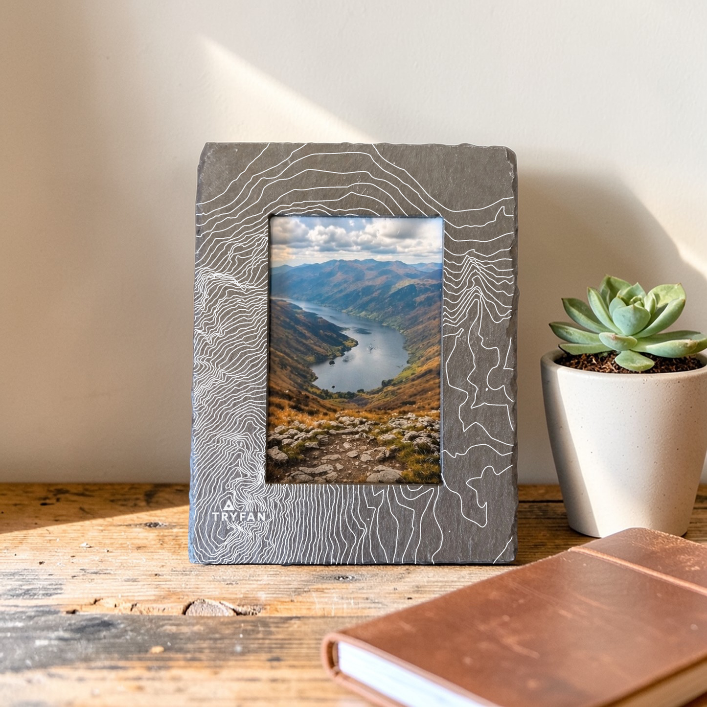 Tryfan - Snowdonia/Eryri - Contour Slate Photo Frame