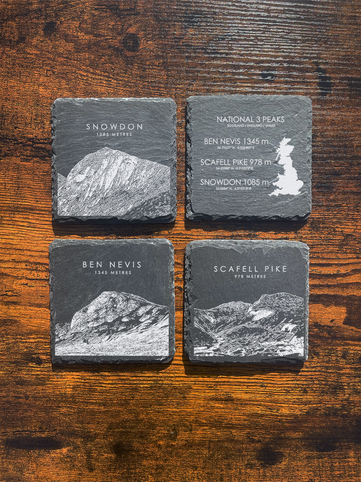 National Three Peaks Coaster Set of 4 ⇻ Sketch