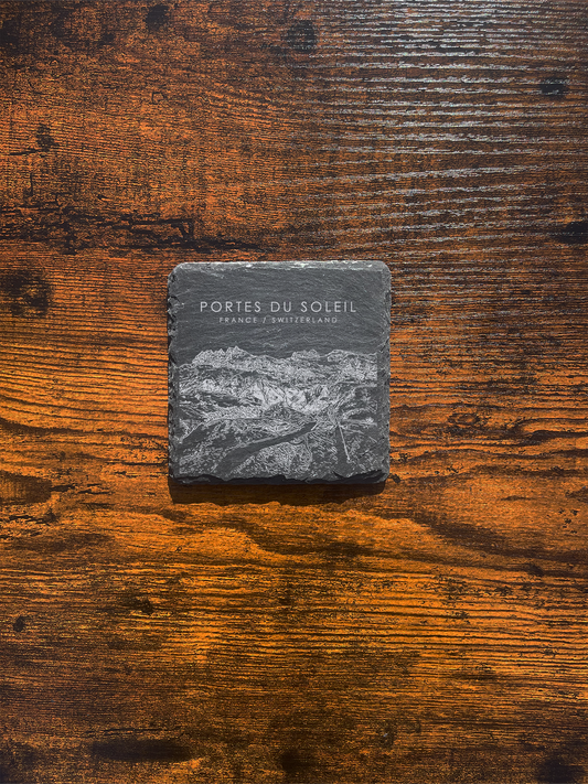 Portes Du Soleil Ski Area Slate Coaster