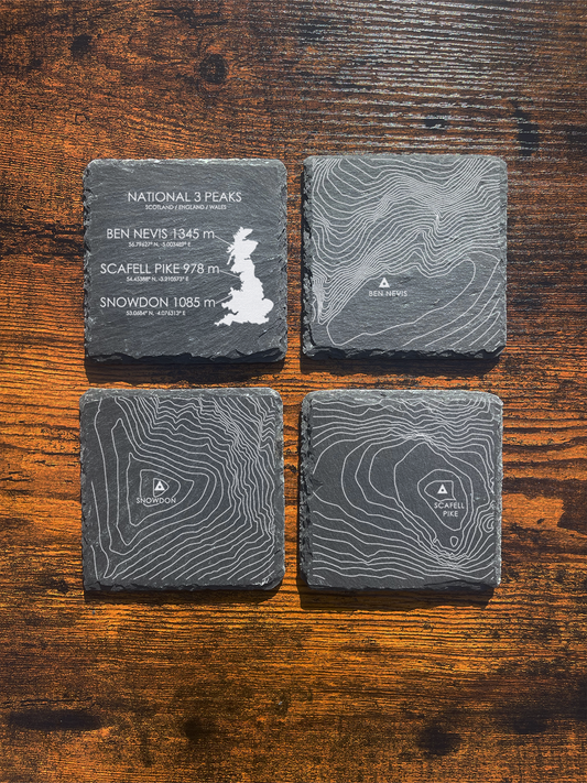 National Three Peaks Coaster Set of 4 ⇻ Contours